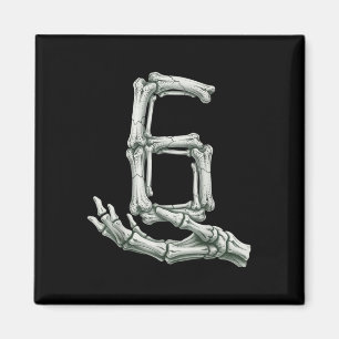 6 7 Halloween Skeleton Funny 67 Meme Gen Alpha Six Magnet