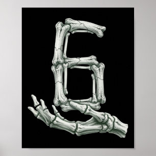 6 7 Halloween Skeleton Funny 67 Meme Gen Alpha Six Poster