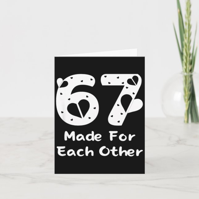 6 7 Made For Each Other, Red 67 Christmas Couple V Card (Front)