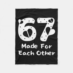 6 7 Made For Each Other, Red 67 Christmas Couple V Fleece Blanket
