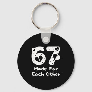 6 7 Made For Each Other, Red 67 Christmas Couple V Keychain