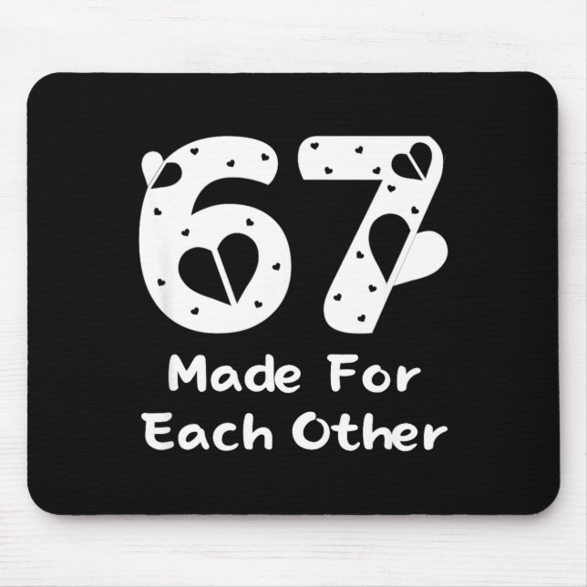 6 7 Made For Each Other, Red 67 Christmas Couple V Mouse Pad (Front)