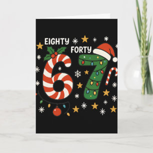 6-7 Meme 8647 Christmas Brain Rot Funny Anti Trump Card