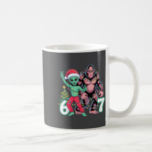 6 7 Meme Christmas Alien Sasquatch Six Seven Fun  Coffee Mug