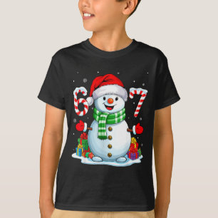 6 7 Meme Christmas Funny Snowman Six Seven 67 Men  T-Shirt
