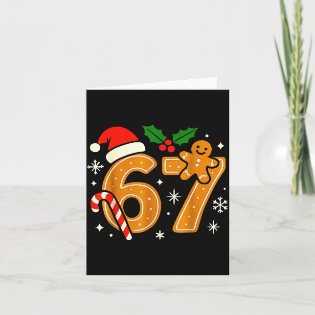 6 7 Meme Christmas Shirt 67 Six Seven Cookies Ging Card (Front)
