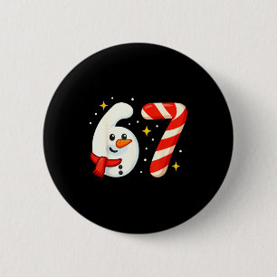 6 7 Meme Christmas Shirt 67 Six Seven Snowman Boy  2 Inch Round Button