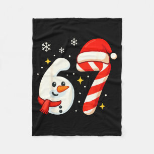 6 7 Meme Christmas Shirt 67 Six Seven Snowman Boy Fleece Blanket