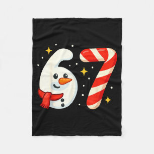 6 7 Meme Christmas Shirt 67 Six Seven Snowman Boy  Fleece Blanket
