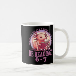 6 7 Meme Englieacher Funny 67 Reading Axolotl Coffee Mug