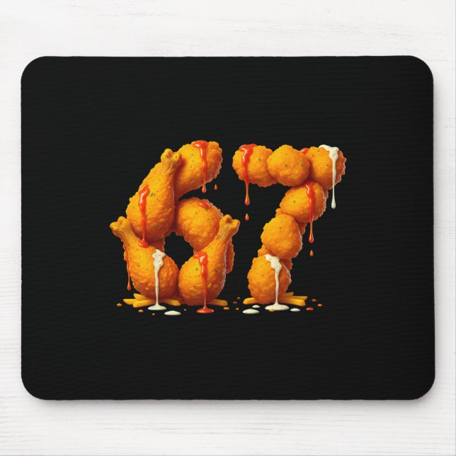 6 7 Meme Fried Chicken 67 Pyjamas Kids Six Seven B Mouse Pad (Front)