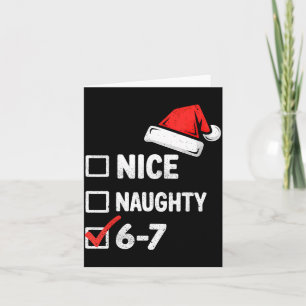6-7 Meme Funny Christmas Retro Santa Hat Xmas 6 7  Card