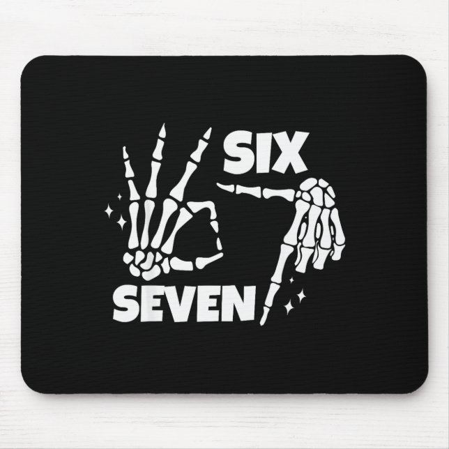 6 7 Meme Funny Skeleton Hands Halloween Couples Si Mouse Pad (Front)