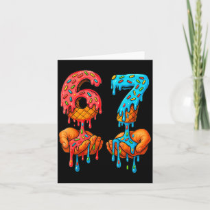 6 7 Meme Ice Cream Drip Funny Gen Alpha Slang Card