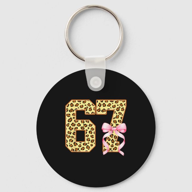 6-7 Meme Leopard Cheetah Cool Six-seven Funny 67 G Keychain (Front)
