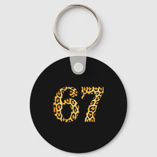 6-7 Meme Leopard Cheetah Cool Six-seven  Keychain
