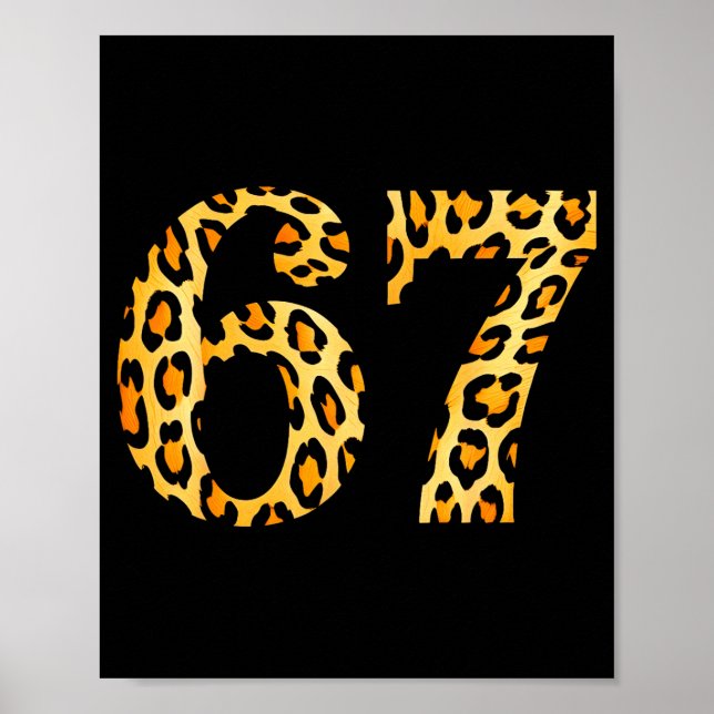 6-7 Meme Leopard Cheetah Cool Six-seven  Poster (Front)