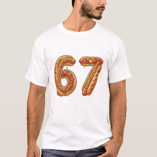 6 7 Meme Matching Hot Dogs 67 Pajamas Six Seven T-Shirt