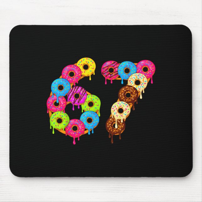 6 7 Meme Matching Love Donuts 67 Pajamas Kids Six  Mouse Pad (Front)
