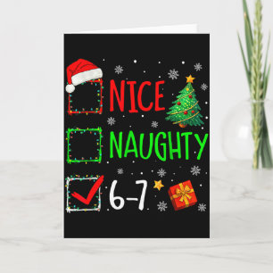 6-7 Meme Nice Naughty 67 Christmas Brain Rot Funny Card