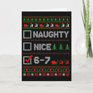 6-7 Meme Nice Naughty 67 Christmas Brain Rot Funny Card