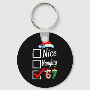 6 7 Meme Nice Naughty 67 Christmas Brain Rot Funny Keychain