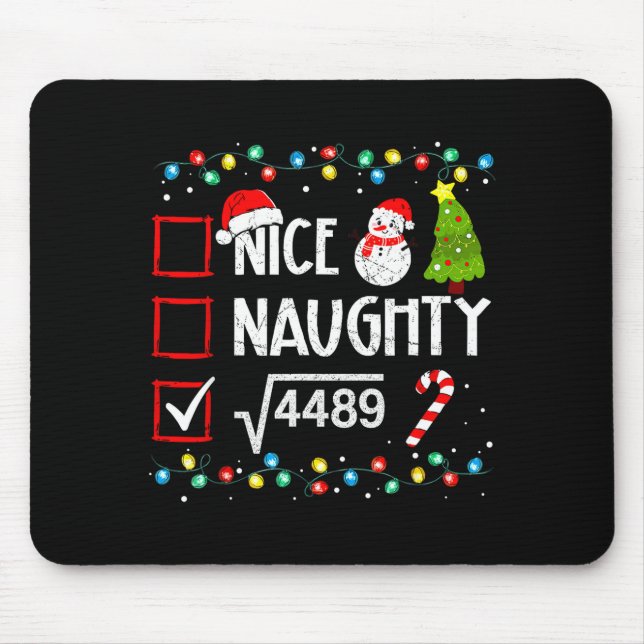 6-7 Meme Nice Naughty 67 Christmas Brain Rot Funny Mouse Pad (Front)