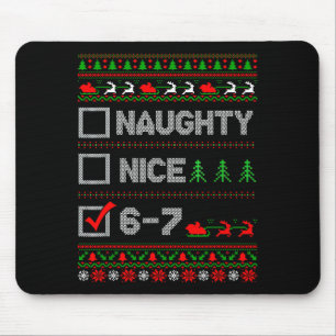 6-7 Meme Nice Naughty 67 Christmas Brain Rot Funny Mouse Pad