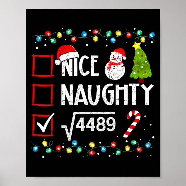 6-7 Meme Nice Naughty 67 Christmas Brain Rot Funny Poster (Front)