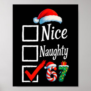 6 7 Meme Nice Naughty 67 Christmas Brain Rot Funny Poster