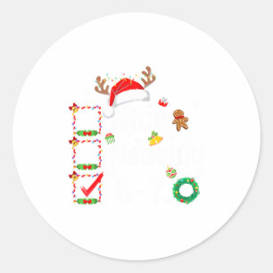 6-7 Meme Nice Naughty 67 Christmas Funny Xmas Men Classic Round Sticker