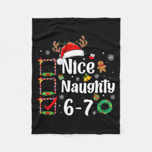 6-7 Meme Nice Naughty 67 Christmas Funny Xmas Men  Fleece Blanket