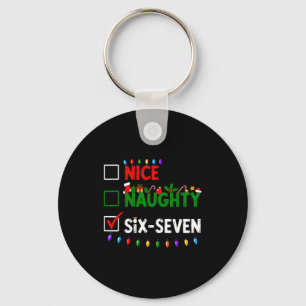 6-7 Meme Nice Naughty Six Seven 67 Christmas Keychain