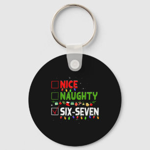6-7 Meme Nice Naughty Six Seven 67 Funny Christmas Keychain