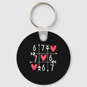 6 7 Meme Six Seven 67 Funny Xoxo Game Valentines D Keychain