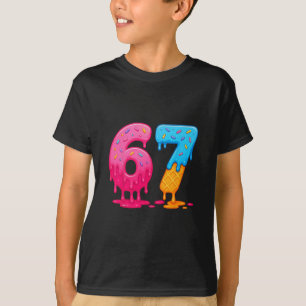 6 7 Meme Six Seven Ice Cream Drip T-Shirt