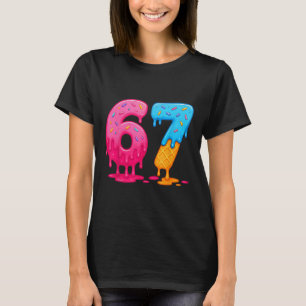 6 7 Meme Six Seven Ice Cream Drip T-Shirt