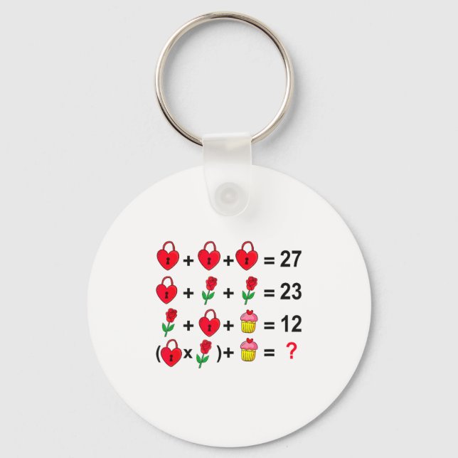 6 7 Meme Six Seven Valentines Day 67 Do The Math T Keychain (Front)