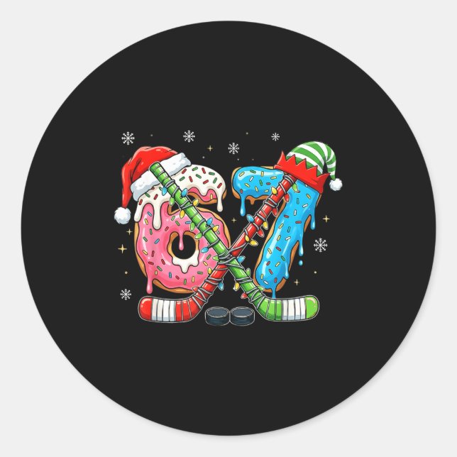 6-7 Meme Slang Christmas Ice Cream Drip Xmas Ice H Classic Round Sticker (Front)
