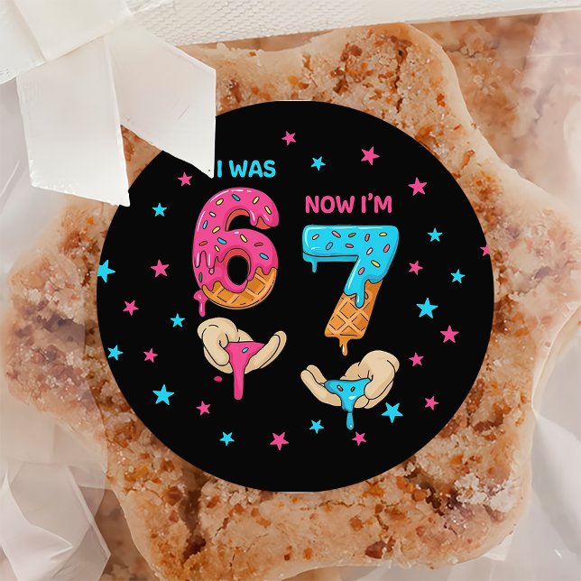 6 7 Meme Trend Six Seven Birthday Sticker (Creator Uploaded)