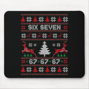 6 7 Meme Ugly Christmas Sweater 67 Six Seven Funny Mouse Pad