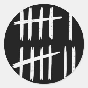 6 7 Number 67 Six Seven Tally Marks Meme Mens Boys Classic Round Sticker