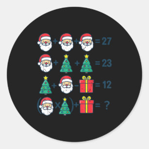 6 7 Order Operation Christmas Math Professor Costu Classic Round Sticker