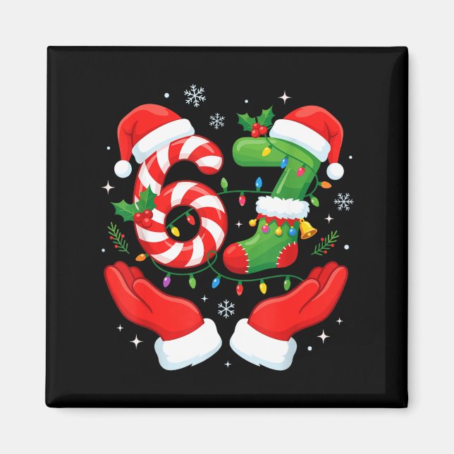 6 7 Pajamas Six Seven Matching Ugly Christmas 67 F Magnet (Front)