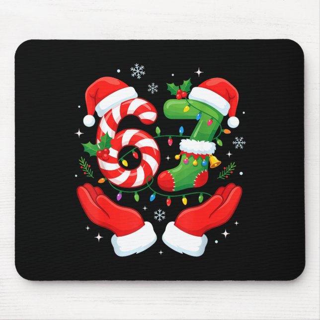 6 7 Pajamas Six Seven Matching Ugly Christmas 67 F Mouse Pad (Front)