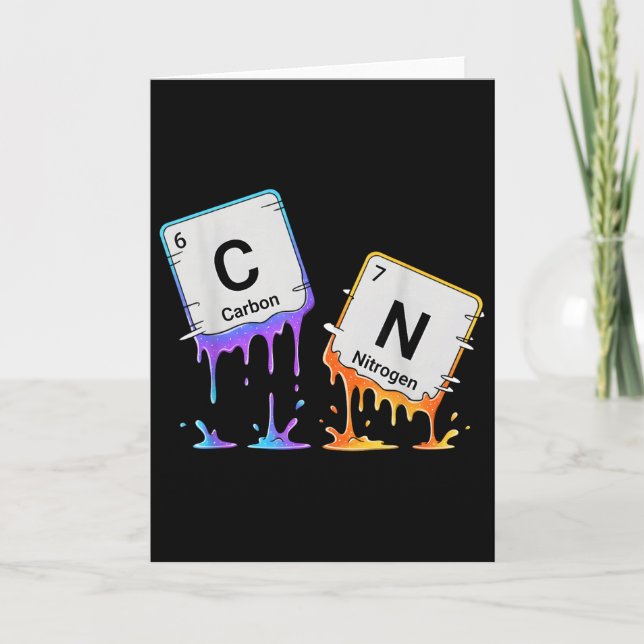 6 7 Periodic Table Meme Science Chemistry Nerd Hum Card (Front)