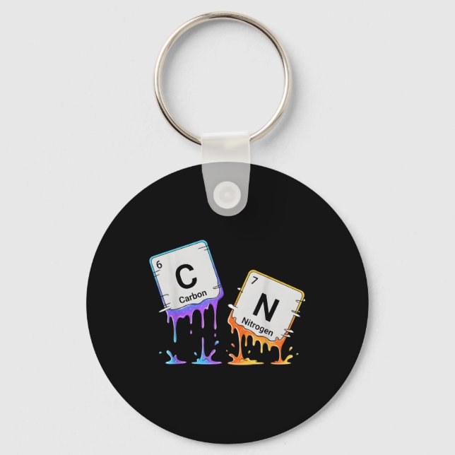 6 7 Periodic Table Meme Science Chemistry Nerd Hum Keychain (Front)