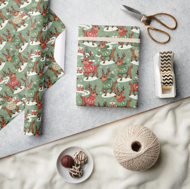 6-7 Reindeer Squad Christmas Wrapping Paper (Crafts)