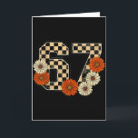 6 7 Retro Fall Meme Checkerboard Tee Haunted By 67 Card<br><div class="desc">6 7 Retro Fall Meme Checkerboard Tee Haunted By 67 Six Seven</div>