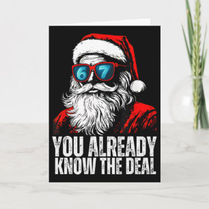 6 7 Santa Face Six Seven Meme Funny 67 Christmas F Card